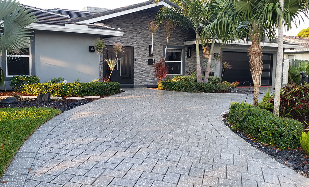 New driveway with new pavers.
